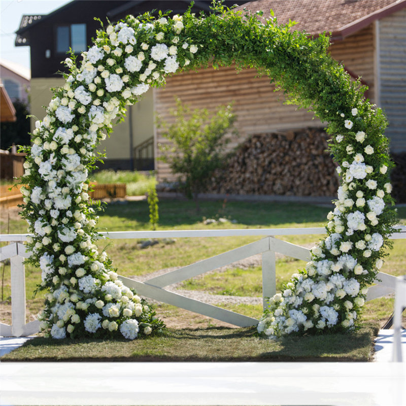 Bevis Metal Arbour in White, 220cm H x 200cm W x  45cm D