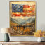 «California Gold Rush Cowboys And USA Flag III», art mural États-Unis