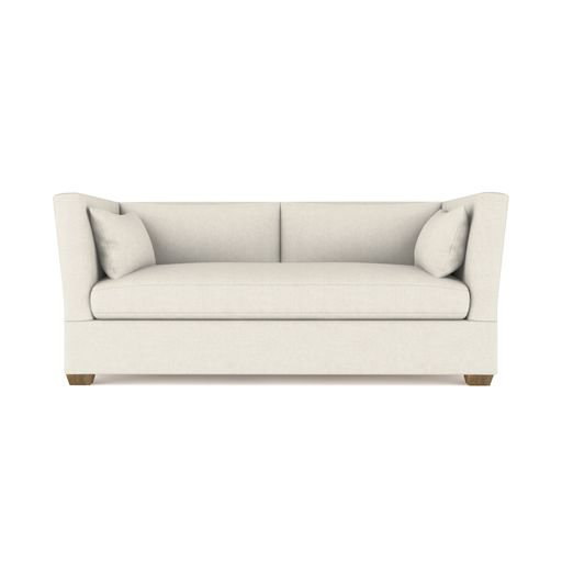 Rivington Flare Square Track-Arm Loveseat, 31" H x 72" W x 41" D, Plush Velvet Blue Print, Ebony