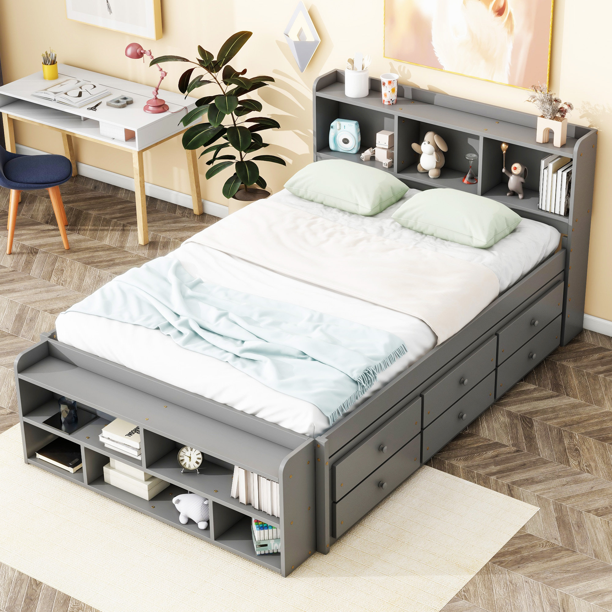 Latitude Run® Bed With Bookcase Headboard - Wayfair Canada