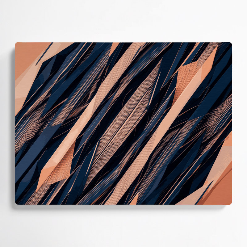 «Geometric Abstraction 50», art mural en métal bleu, H 11 po x l 14 po