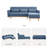 86.61" W Reversible L-Shaped Chenille Sectional-1215175958