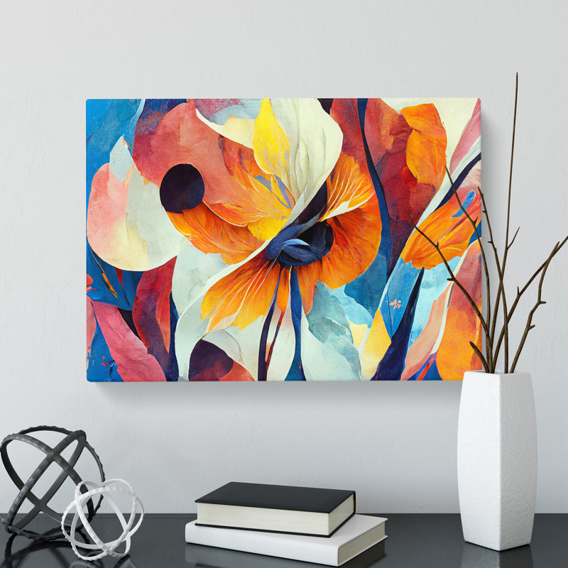 Artistic Floral Abstract Vol.4 - Wrapped Canvas, 40cm H x 60cm W x 3cm D