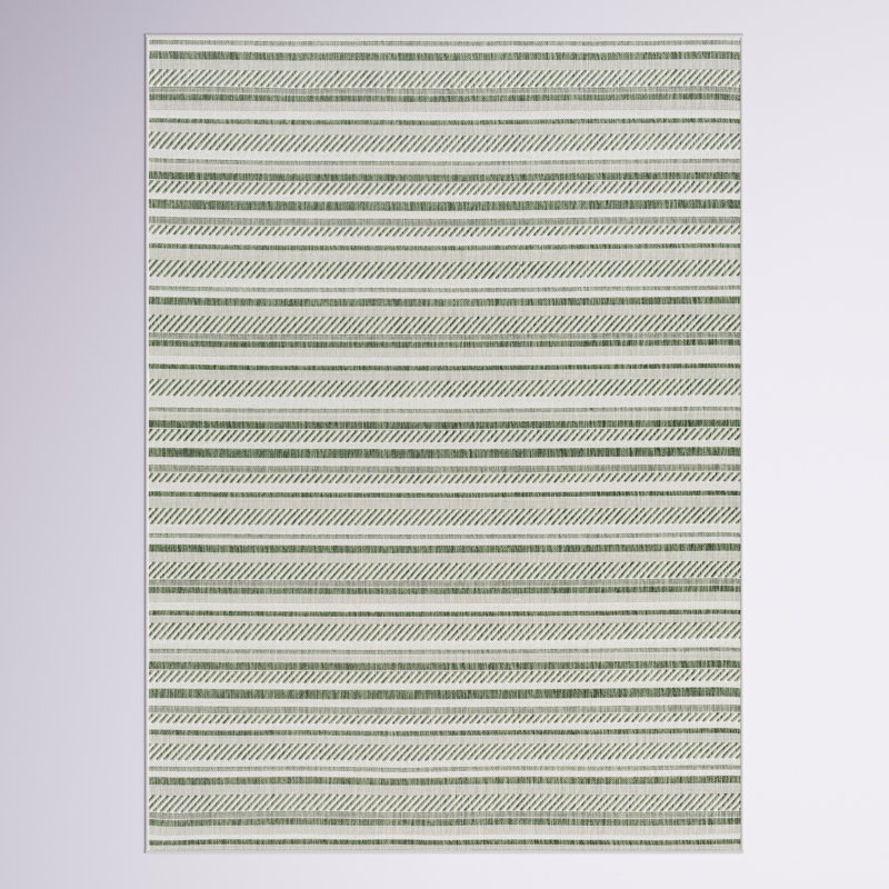 Granby Machine Woven Indoor/Outdoor Striped Area Rug, Rectangle 9' x 12'