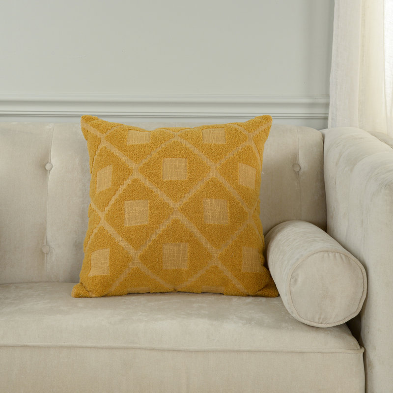 Coussin 100% coton, Or foncé, Mélange de duvet