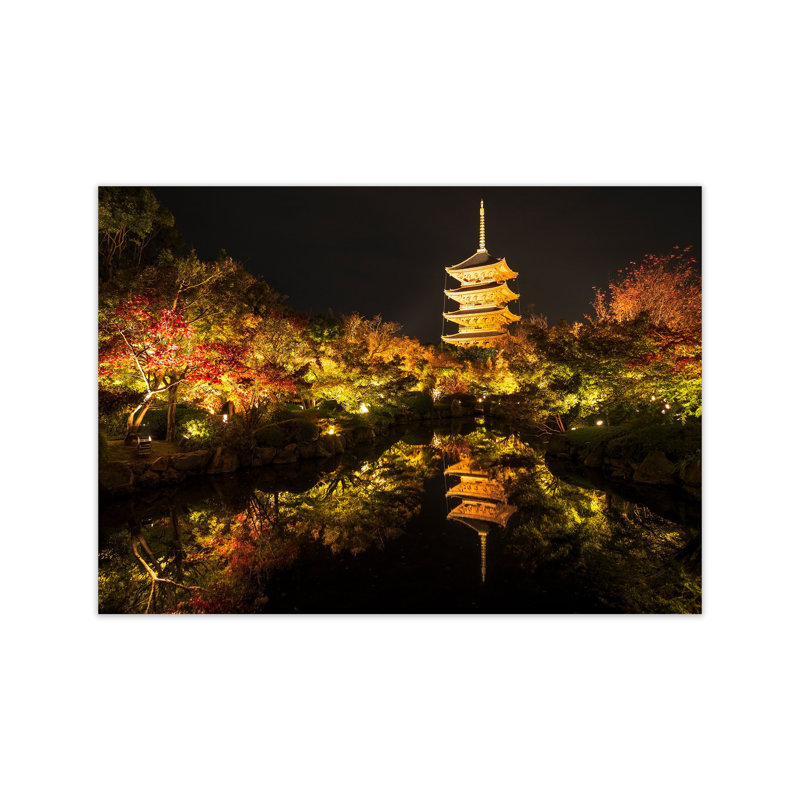 Kyoto Fire Landscape by Karsten Wrobel - Print on Canvas, 30cm H x 42cm W x 1cm D, Unframed