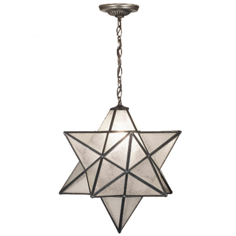 Meyda Tiffany & Stained Glass 1 - Light Pendant, 25" H x 21" W x 21" D, Cloud White