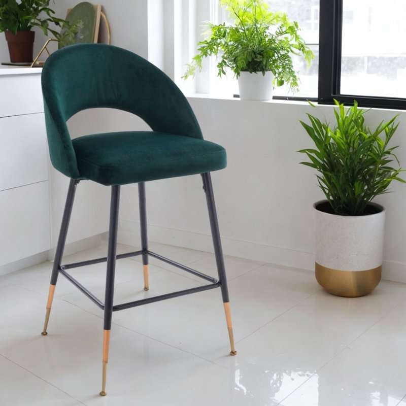Tabouret de comptoir court 26 po Toria, Vert