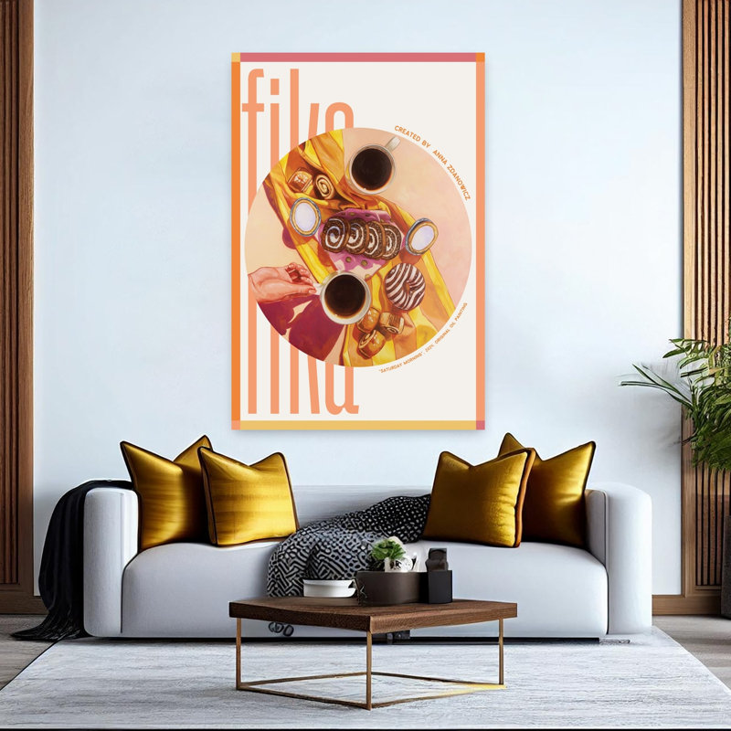 Sweet Morning Pastries, art mural contemporain, H 60 po x l 40 po