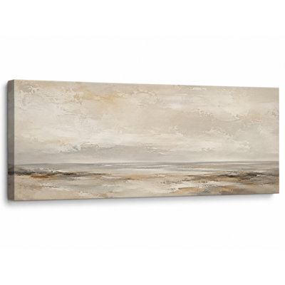 Neutral Cream Abstract Seascape Wrapped Jadie