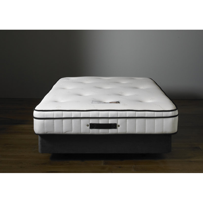 Asia Upholstered Divan Bed with Mattress, Double (4'6), Slate Grey Linen, Non Storage