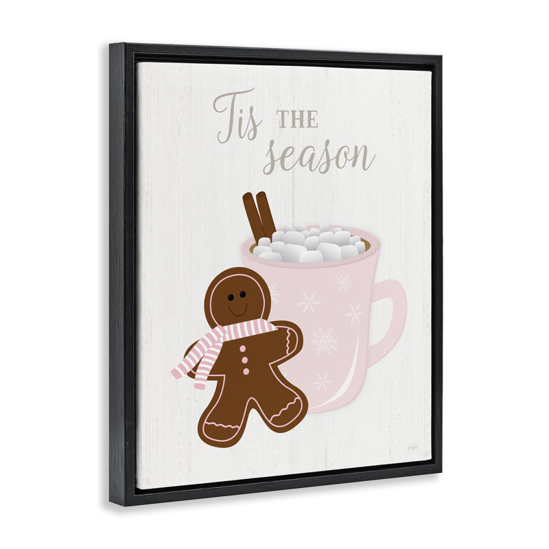«Tis The Season Gingerbread», estampe numérique par Natalie Carpentieri, Cadre flottant noir de jais, H 21 po x l 17 po