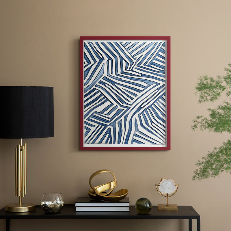 «Abstract CCVI», reproduction encadrée - prête à être accrochée - fabriquée aux États-Unis, Rouge, H 29 po x l 23 po