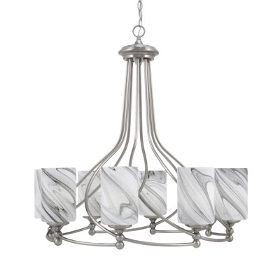 Sadea 8 Light Uplight Chandelier Shown With 4" Glass