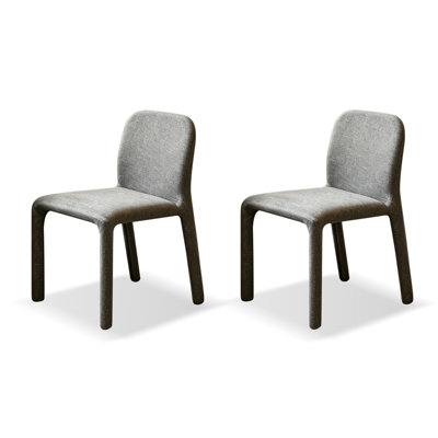 Chaise d'appoint à dossier solide gris (ensemble de 2)