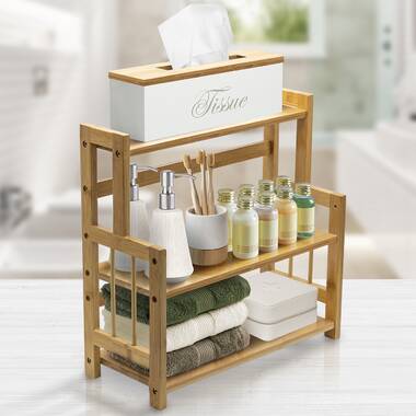 Rebrilliant Bamboo Spice Rack with Adjustable Racks