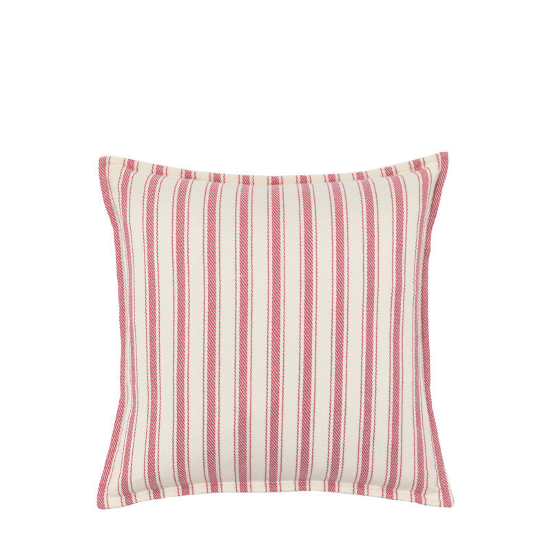 Striped Square Cushion, Red
