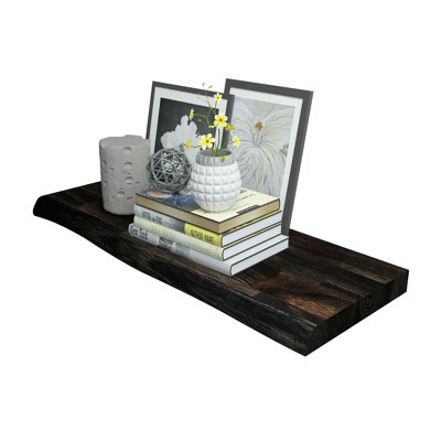 28 po X 10 po X 1,5 po Tablette flottante Acacia Live Edge, doré