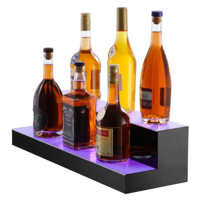 LED Lighted Liquor Bottle Display Bar Shelf RF & App Control 2-Step by Mercer41