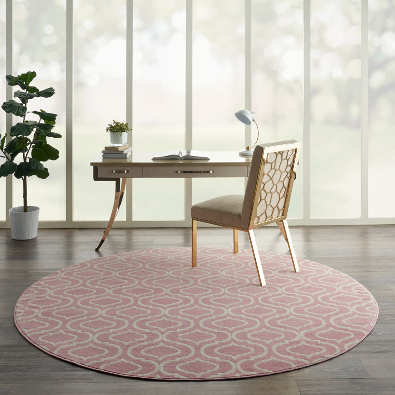 Tapis rose Sheron, Rond 8 pi