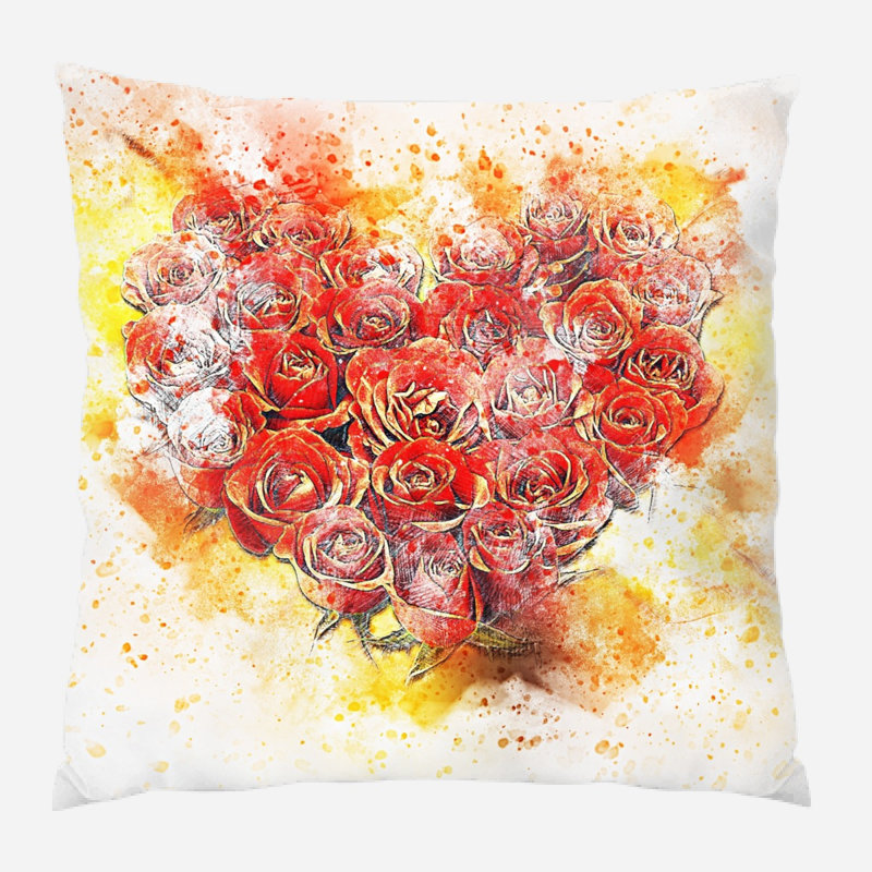 Coussin décoratif fleur Pitzer, Microsuède, Intérieur