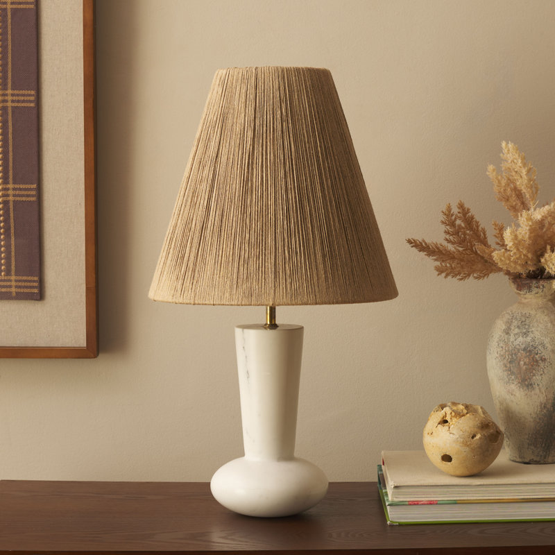 Andez 22" White Marble Table Lamp