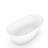 Manhattan 59" x 33" Freestanding Solid Surface Stone Resin Oval Double Slipper Soaking Bathtub with Matte White Finish-1986270056