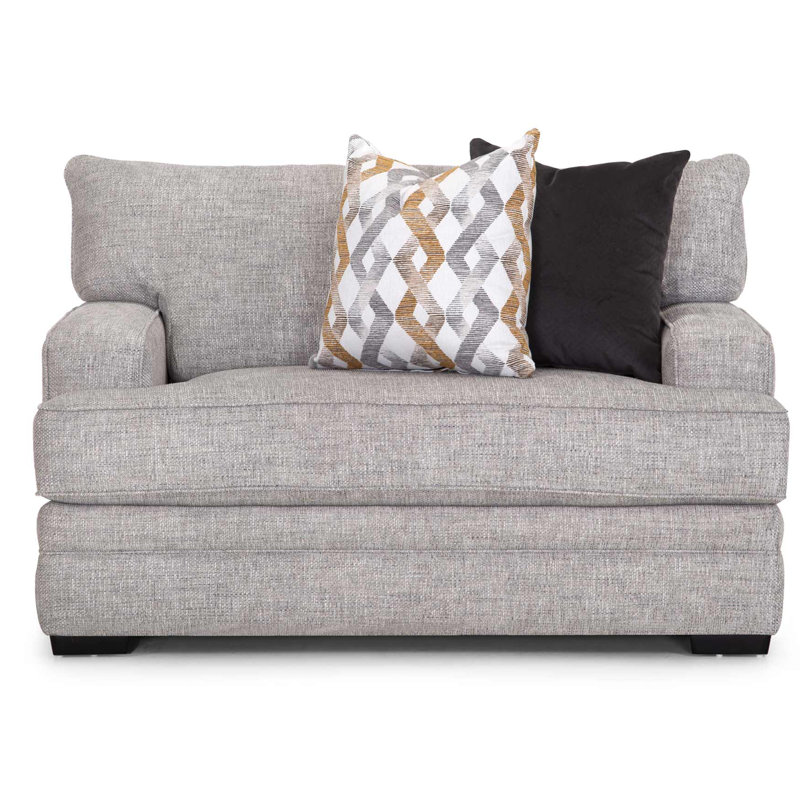 Terrin Upholstered Chair And A Half, Light Grey Polyester