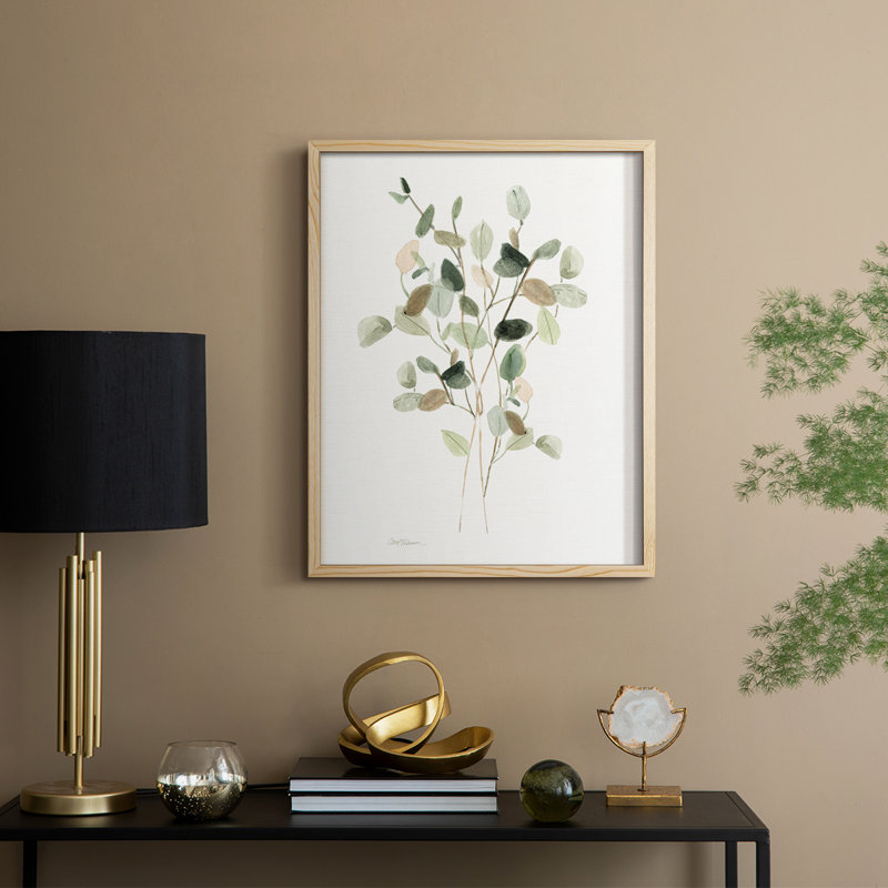 «Leafy Botanical I», reproduction encadrée - bois massif, Natural, H 11 po x l 9 po