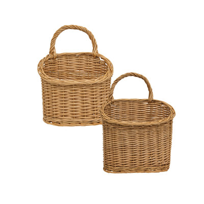 2/Set - Natural Willow Hanging Wall Baskets