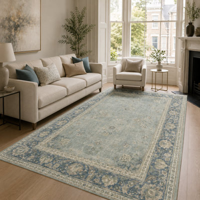 Vintage Look Cotton and Chenille Flatweave Area Rug