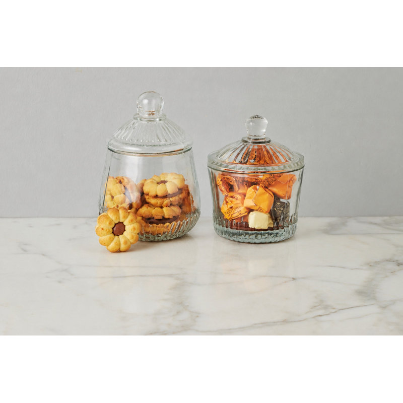 French Bistro Glass Bon Bon & Biscuit Jars - Set of 2