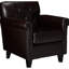 Fauteuil en cuir reconstitué brun pour un moment de détente profond