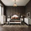 Ensemble de chambre à coucher 6 pièces Roundhill Furniture Avellune: grand lit à baldaquin avec 3 colonnes de hauteur interchangeables, commode, miroir, 2 tables de chevet et commode, finition blanche-132527685