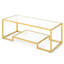 Table basse moderne à 2 niveaux avec plateau en verre Modern
