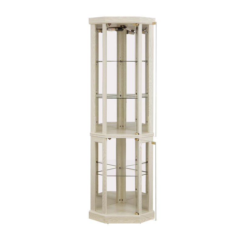 Lighted Corner Curio Cabinet, White
