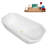 63" Streamline Soaking Glossy White Acrylic Freestanding Bathtub, Bamboo Tray, Drain-103682612
