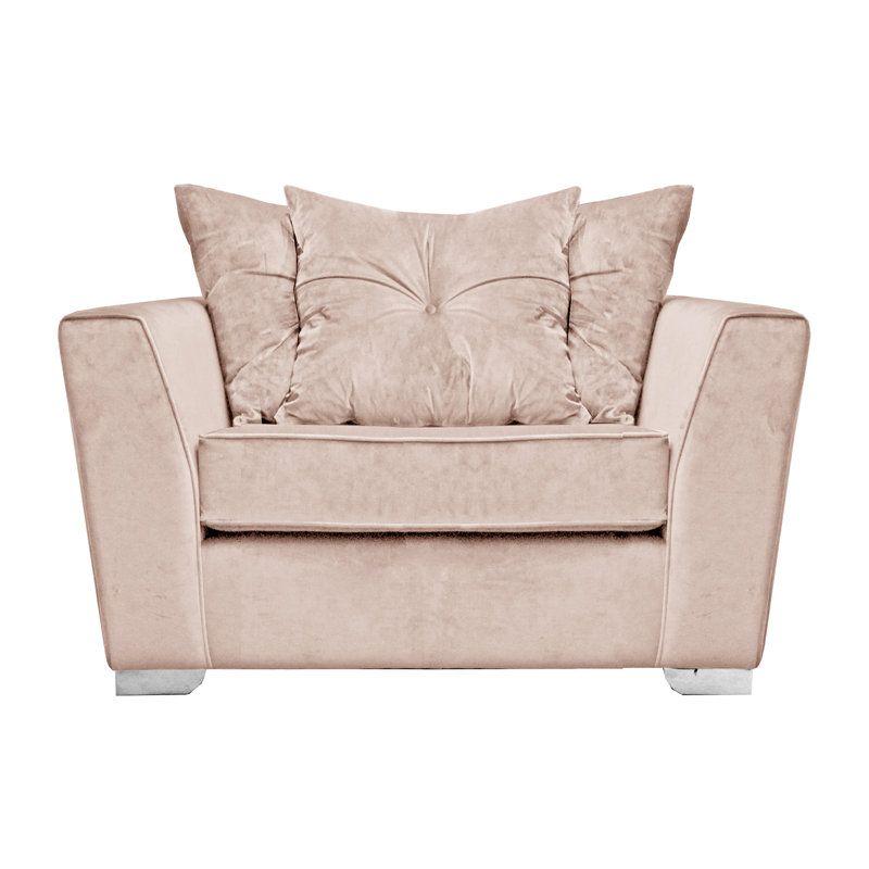 Quade 2 Seater Velvet Loveseat, Blush