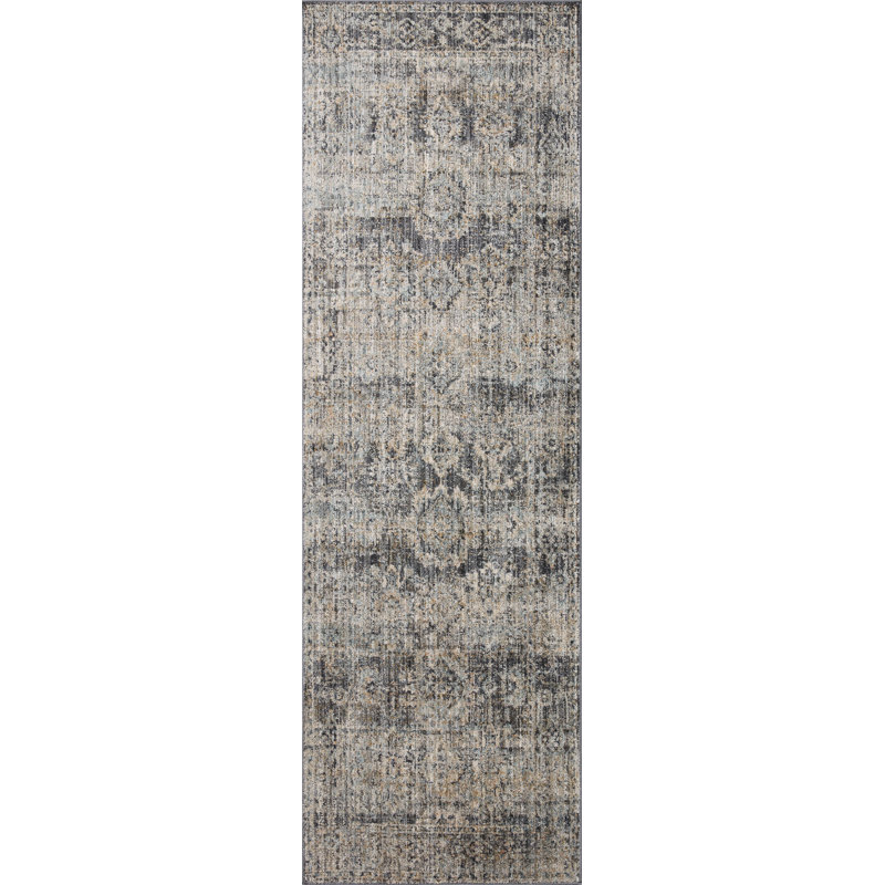 Jean Stoffer x Loloi Katherine Graphite / Jade Area Rug, Runner 2'7" x 16'0"