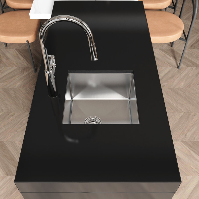 Évier de cuisine encastrable 18 po - Acier inoxydable avec contrôle de la condensation et rebord gris 18 po