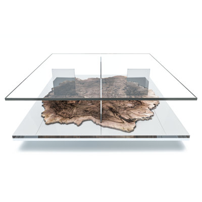 Table basse carrée Pandion en noyer