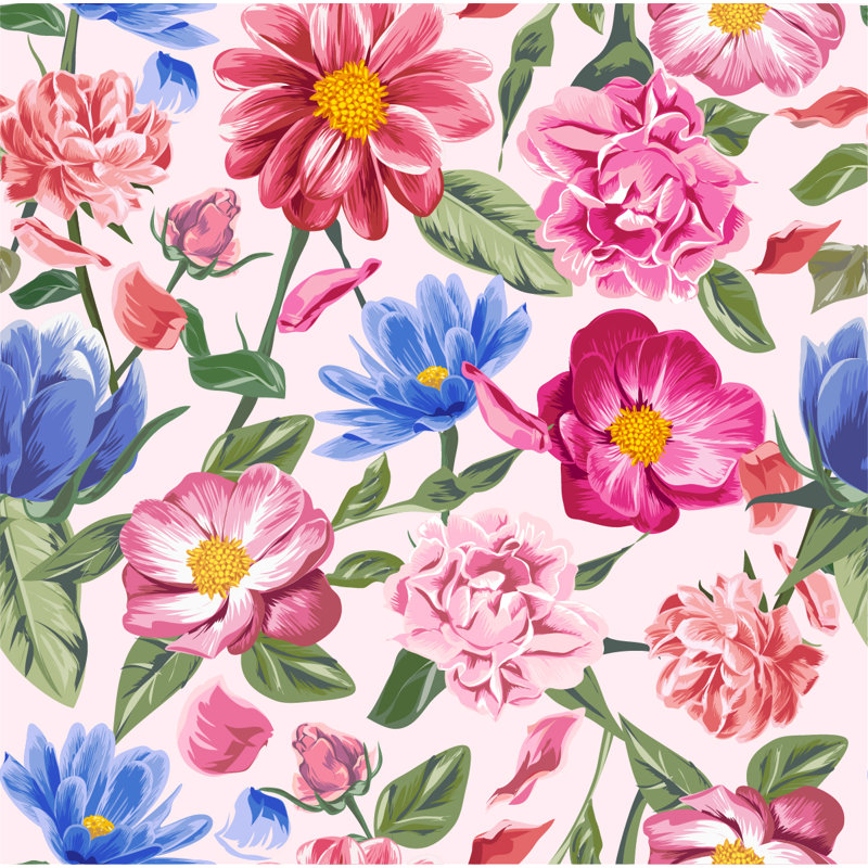 Peel & Stick Floral Wall Mural, 0.84' W x 8.34' L