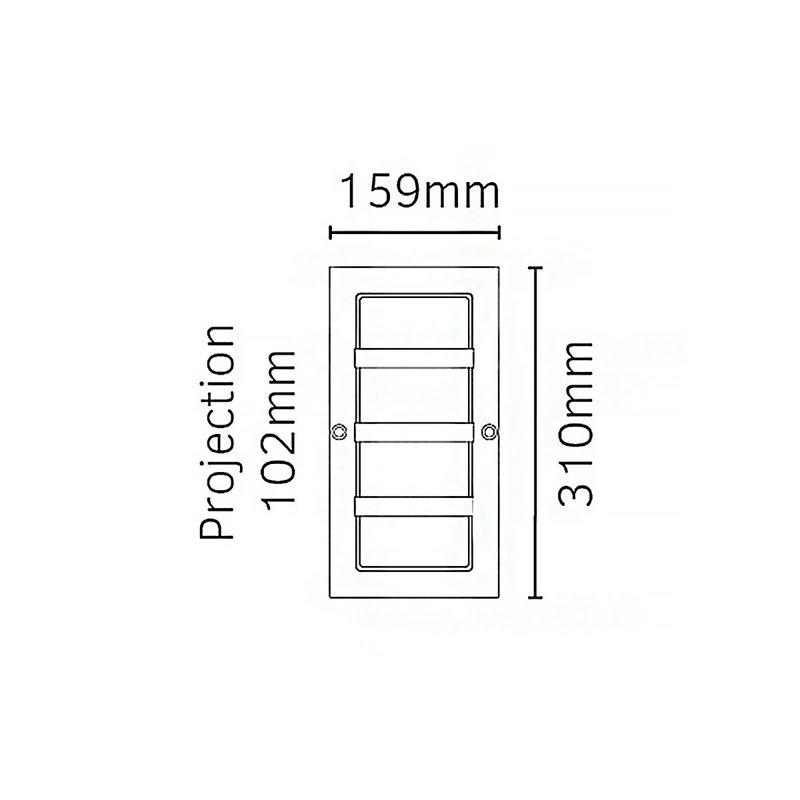 Outdoor Bulkhead Light, Clear Black, 60W E27