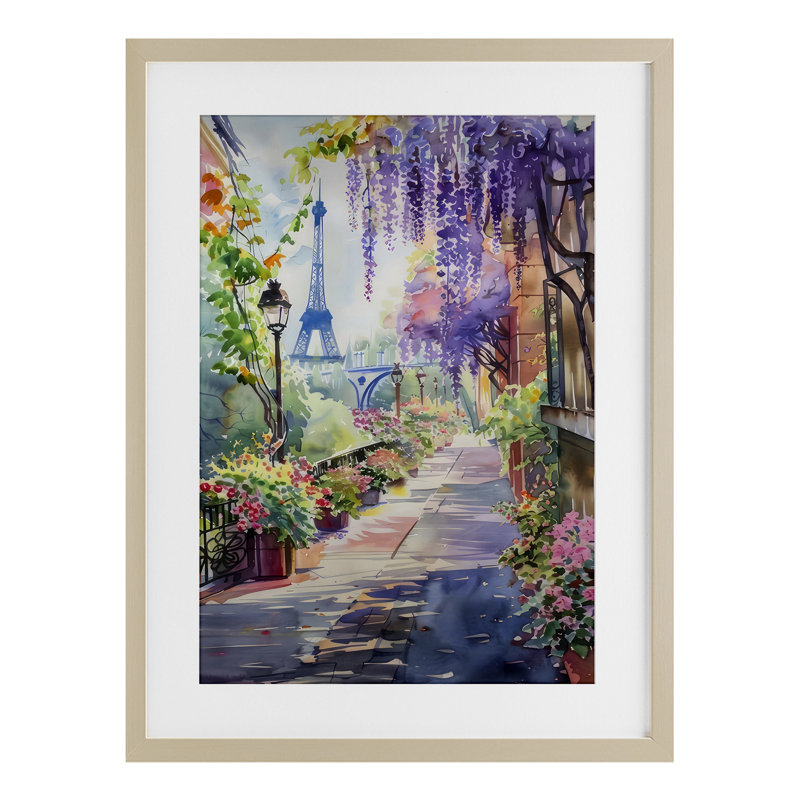 Wisteria Walkway in Paris, reproduction encadrée sous verre, design par LSR Creative Studio, H 23 po x l 17 po