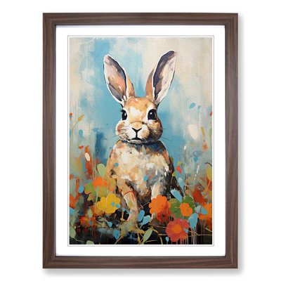 Rabbit Expressionism No.2 - Single Picture Frame Print on Wood