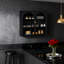 Armoire murale 27,56 "en verre noir - 3 niveaux, motif tissé, tablette amovible