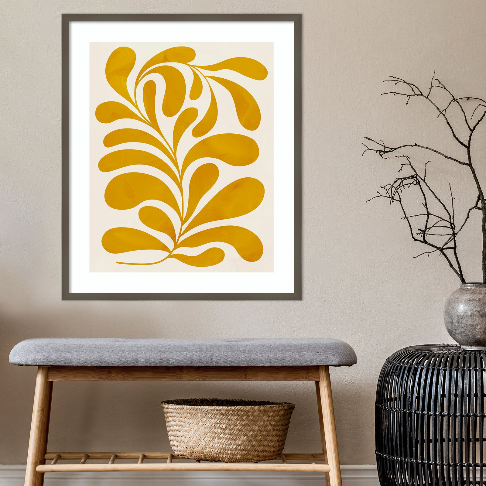 Goldenrod II by Grace Popp, Gray, 33" H x 28" W x 1" D