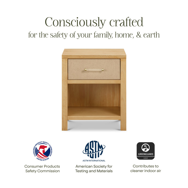Eloise Assembled Nightstand, Honey