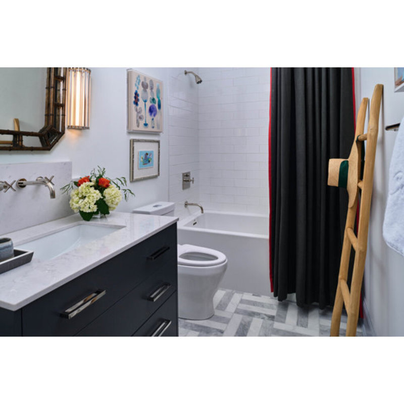 Sydney 60'' L Air Bathtub, Bone, Left, Polished Chrome