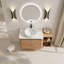 Meuble-lavabo mural 42 po avec lavabo d'art en céramique et 1 tablette de rangement, 2 portes à fermeture douce, emballage KD, contreplaqué